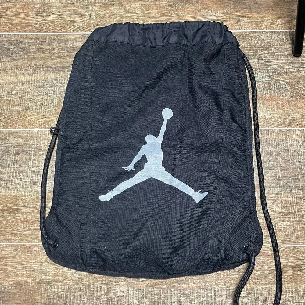 Jordan Drawnstring Black Pouch Bag